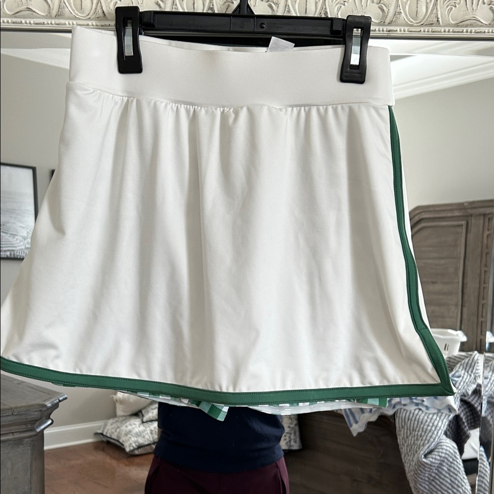 Tuckernuck White Skirt with Green Trim